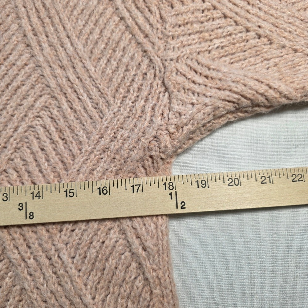 balletcore Liz Claiborne Sweater Women Pink V-Neck Chunky Knit Chevron softgirl - Picture 7 of 8